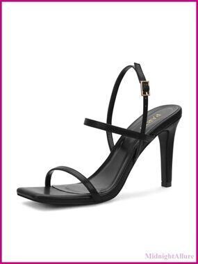 Women's Strappy High Heel Sandals Square Toe Ankle Strap